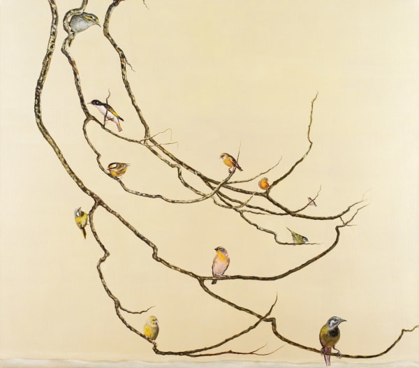 Helen Wright Follow the sun, 2023/24 pearlescent oil on linen 107 x 120 cm (stretcher size)