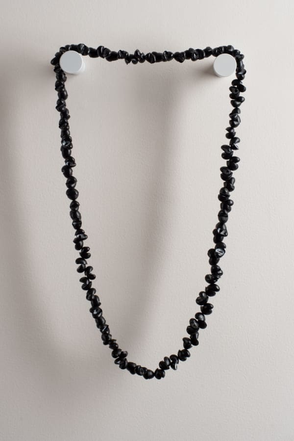 Emma Robertson palawa necklace, 2024 black crow shells 84 cm (overall length)