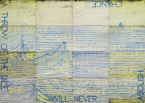 Imants Tillers Nature Speaks : DG, 2011 acrylic & gouache on 16 canvasboards no. 90288 - 90303 101h x 141.5w cm (approx installation area)