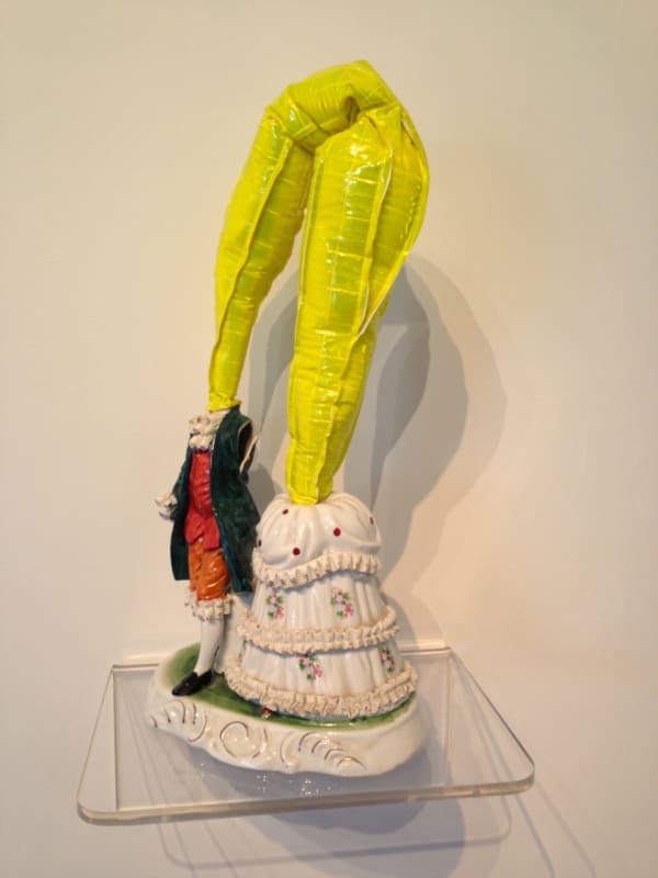 Joan Ross Together we can take over the world, 2012 found ceramic and fluorescent reflector tape 50 x 24 x 20 (overall size)