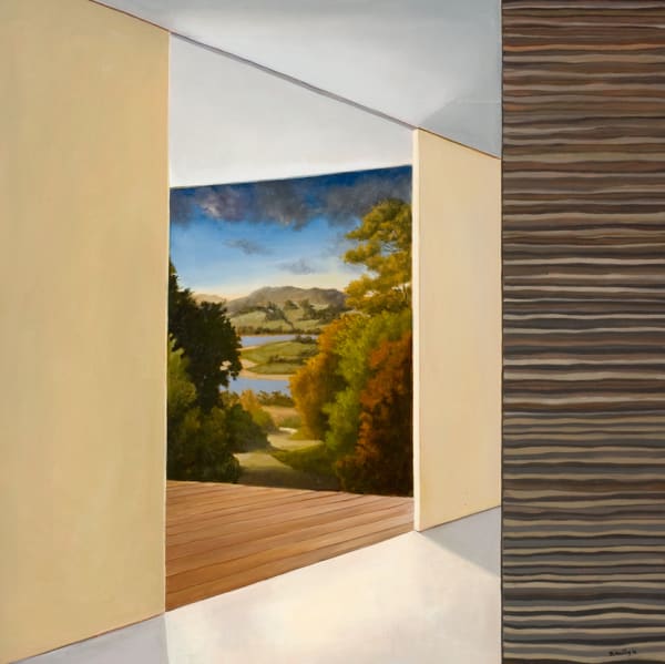 David Keeling North Facing, 2012 oil on wood, framed 50h x 50w cm