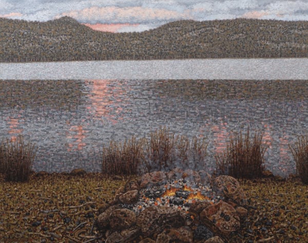 Richard Wastell Vespers, Woods Lake, 2019 oil stick on linen 122 x 152cm
