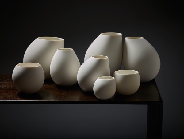 Belinda Winkler Gathering shadows #2, 2015 Southern Ice porcelain 8 objects: 18 x 40 x 40 cm (approximate installation size)