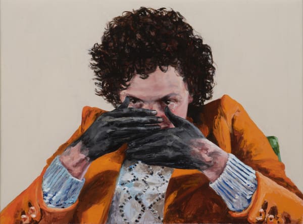 Amanda Davies and Katherine Johnson H.O.L, 2021 oil on linen, framed 34 x 43.5 cm (frame size)