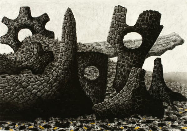 Richard Wastell Burnt forest forms , 2006 Charcoal & pastel on paper, framed 86 x 122cm