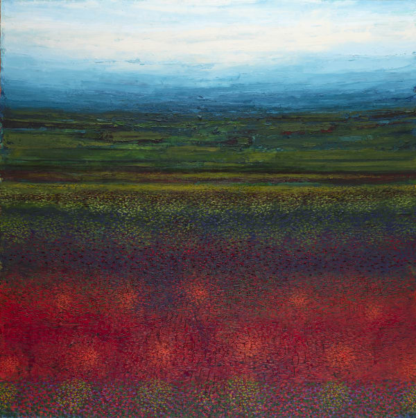 Patrick Grieve July. Receding days, reading and promises, 2022 oil on linen 200 x 200 cm (stretcher size)