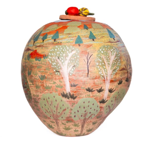 Alizha Coulthard Panangka Growing up eating Marna Mapa, 2024 terracotta and underglazes 33 x 29 cm