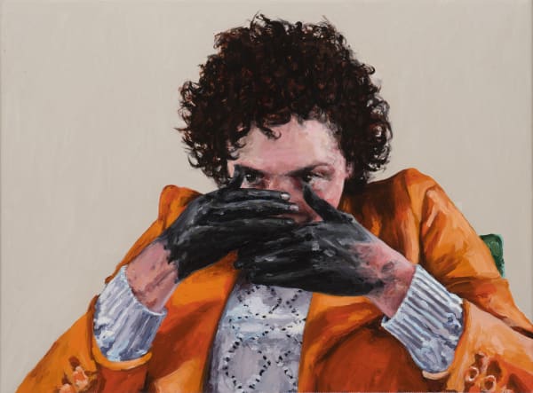 Amanda Davies and Katherine Johnson H.O .L, 2021 oil on linen, framed 34 x 43.5 cm (frame size)