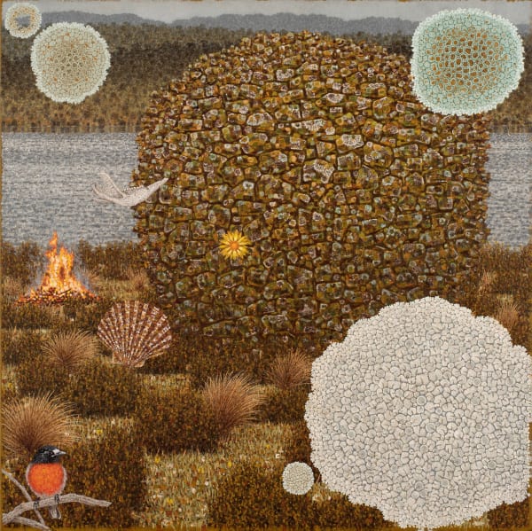 Richard Wastell The Pilgrim, 2022 oil and pumice on acrylic ground and linen 153 x 153 cm