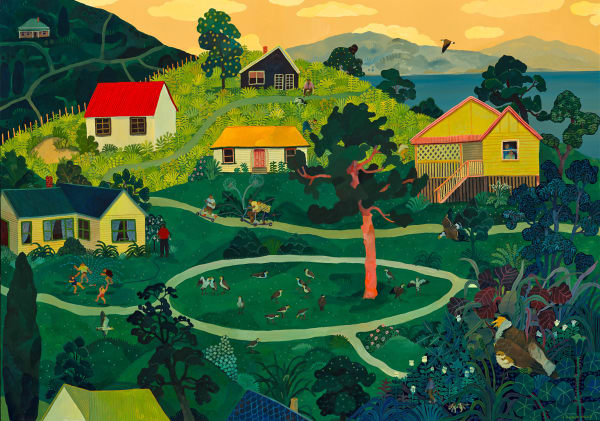 Nicola Gower Wallis The Bi-annual, 2024 gouache on paper, framed 70 x 100 cm (paper size)