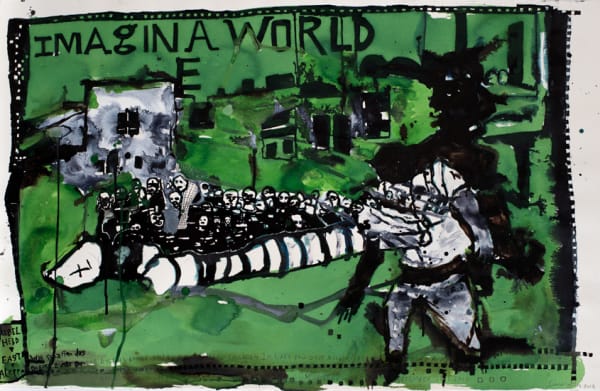 Locust Jones Imagine a world, 2016 ink on paper 65 x 101.5 cm