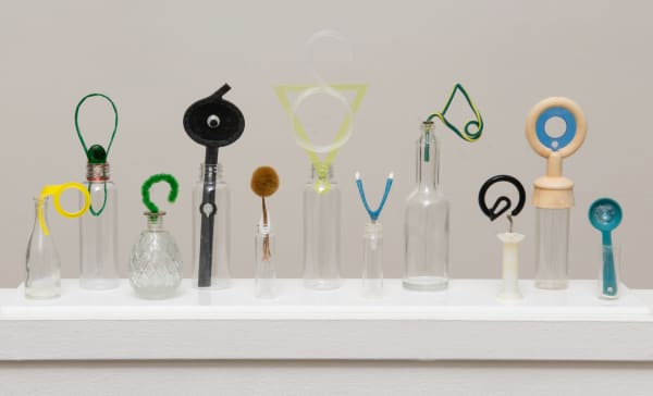 Irene Briant Stanza no. 8, 2015 found object sculptures on perspex shelf 21.5 x 50 x 12 cm