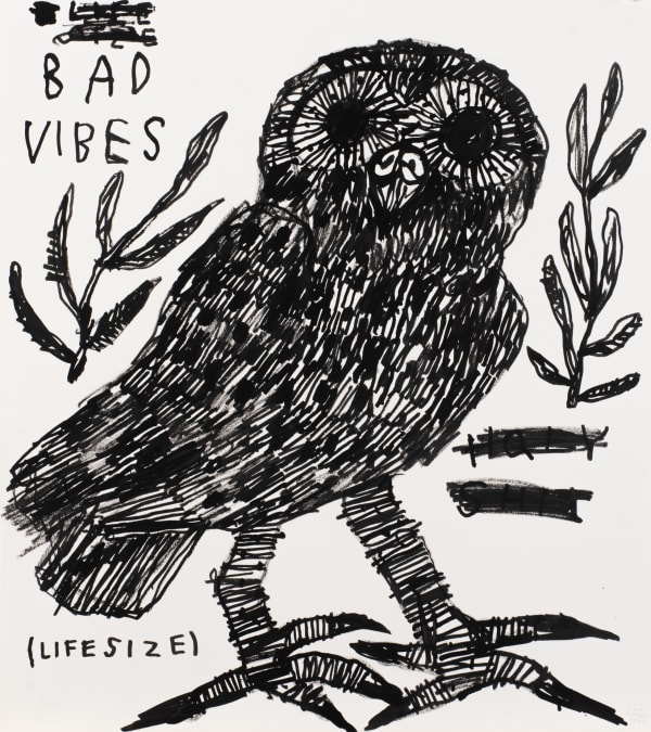 Tom O'Hern Bad Vibes (Lifesize), 2022 Ink on paper 62 x 55cm