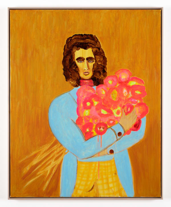 Joan Ross I name these flowers after myself, 2025 acrylic on canvas, framed 100 x 80 cm