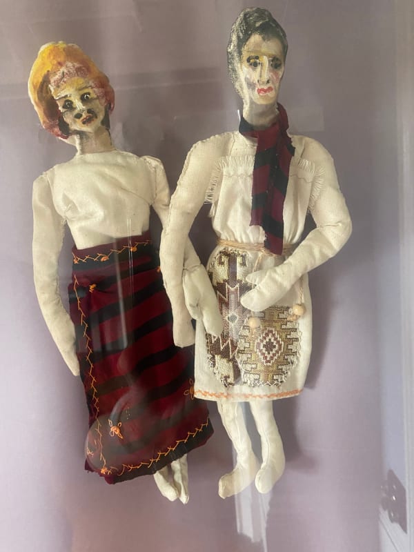 Gay Hawkes Armenians, 2013 salvaged textiles, acrylic paint 58 x 19.8 x 4 cm