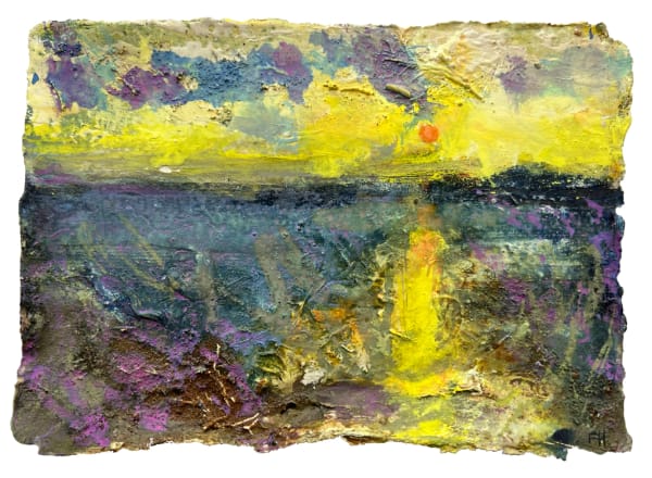 Frances Hatch RWS, Sunrise over Bincleaves. Portland Harbour, Dorset