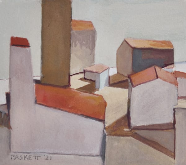 David Paskett PPRWS Hon. RE, Cardboard Morandi-ville No 2.