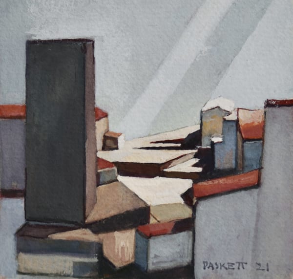 David Paskett PPRWS Hon. RE, Cardboard Morandi-ville No 4.