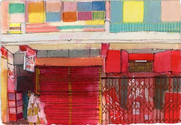 Peter Quinn RWS, Chinatown, Port Louis, Mauritius: Shopper Couple