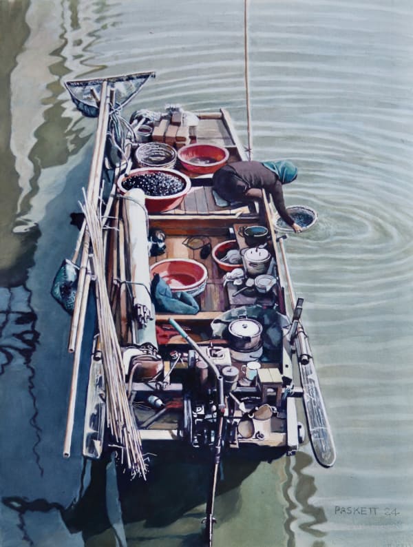 David Paskett PPRWS Hon. RE, Shellfishing Still Life, China