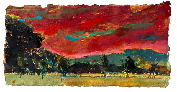 Frances Hatch RWS, Sunrise on the Coast Road to Abbotsbury