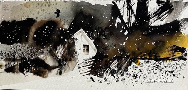 Sue Howells RWS, Crow in the Snow