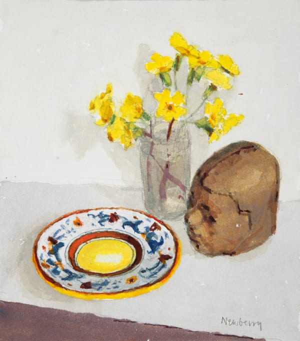 John Newberry RWS, Deruta Saucer, Head and Oxlip