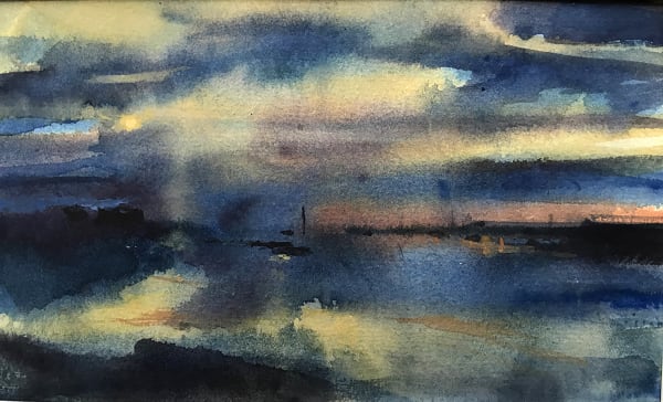 Francis Bowyer PPRWS Hon. RE, Evening Light on the Blyth River