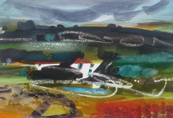 Sue Howells RWS, Black Mountain Sheep & Cottage