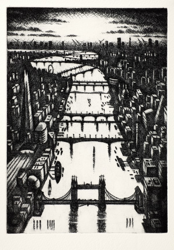 John Duffin RWS RE, Thames Bridges Westwards