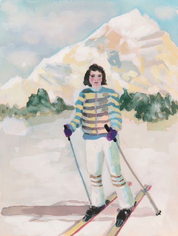 Lottie Cole RWS, Skier - Mistress of the Mountain