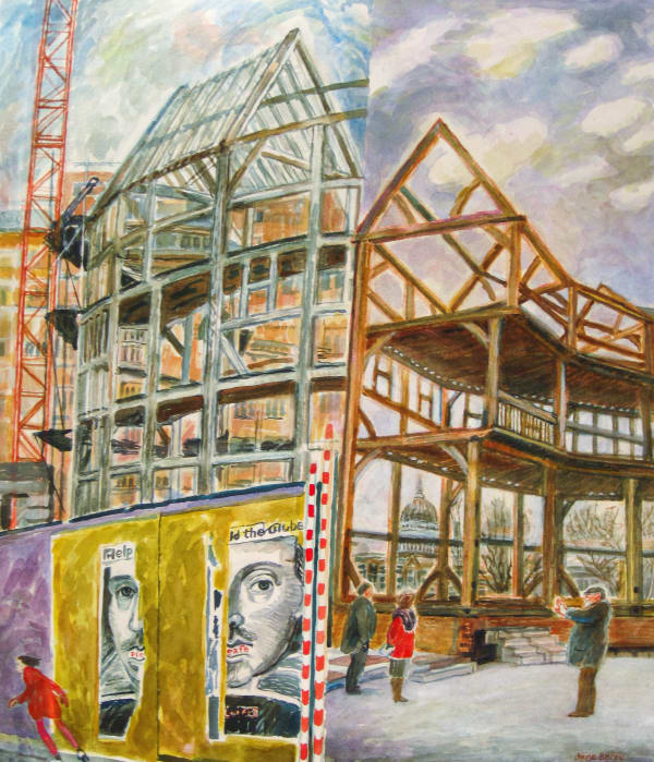 June Berry RWS Hon. RE, Building the Globe