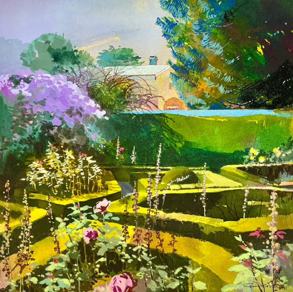 Claire Denny RWS, Rousham Knot Garden in September