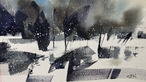 Sue Howells RWS , Christmas Shopper