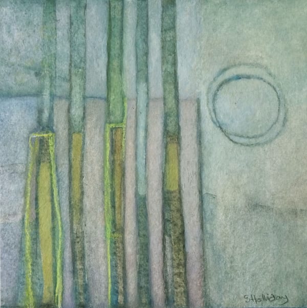 Sarah Holliday RWS, Winter's Sun through the Pine Trees