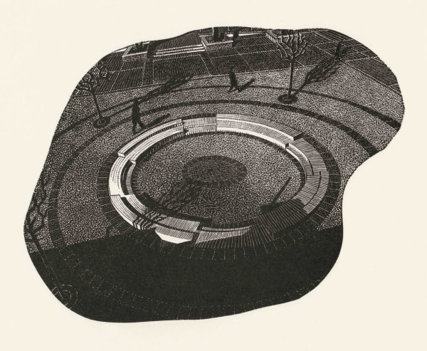 Anne Desmet RA RE, Crossing the Courtyard