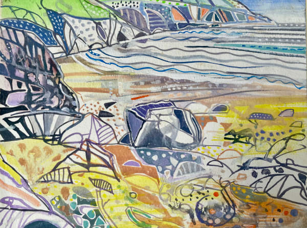 David Wiseman RWS, Looking out to the Shippen, Hope Cove, 2025