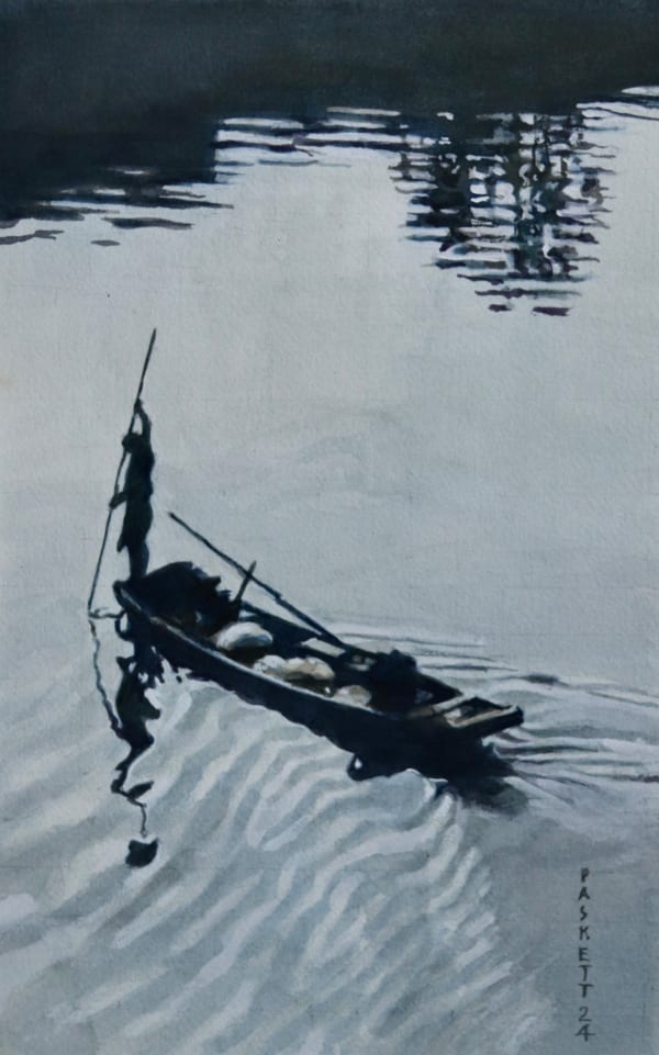 David Paskett PPRWS Hon. RE, Solitary Fisherman