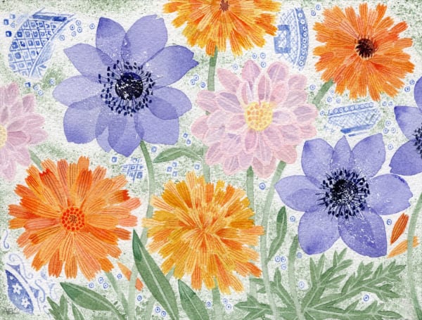 Angie Lewin RWS RE, China Garden