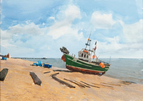 John Newberry RWS, Fishing Boats, Walmer Beach