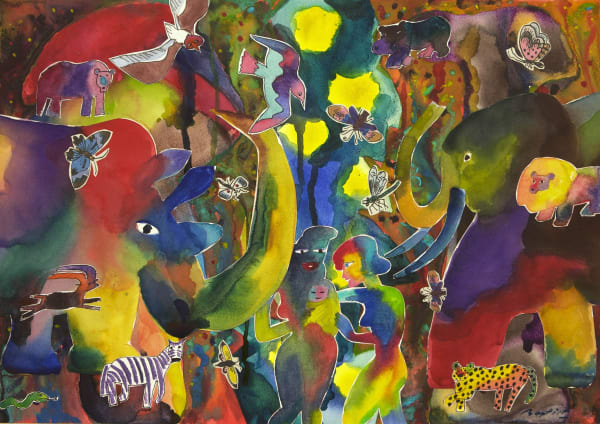 Gerry Baptist RWS RE, Adam and Eve in Chelsea Physic Garden of Eden: Eve and Eve's Post Went Viral!