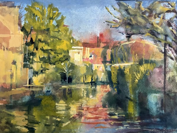 Francis Bowyer PPRWS Hon. RE, High Tide on Chiswick Mall