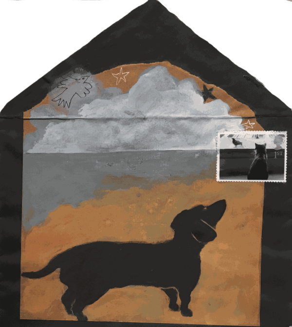Gertie Young RWS, Dachshund on an envelope