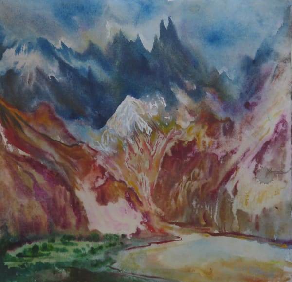 Neil Pittaway RWS RE, View from near Skiu, Markha Valley Ladakh