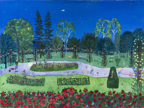 Emma Haworth ARWS, Rose Garden at Night