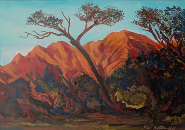 Neil Pittaway RWS RE, Dusk at Brandberg White Lady Lodge camp, Namibia