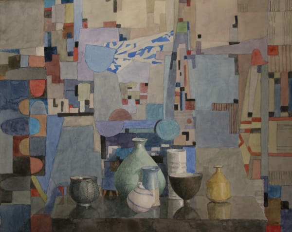 Annie Williams RWS RE, Composition with Seven Pots