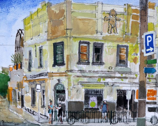 Peter Quinn RWS, Melbourne, Corner of Brunswick Street and Rose Street