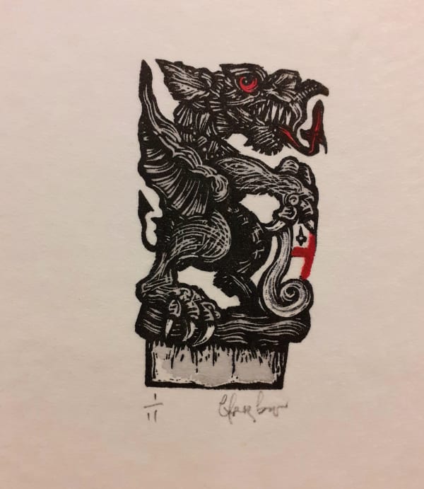 Brendan Hansbro ARE, London Dragon Facing Right on a Grey Plinth