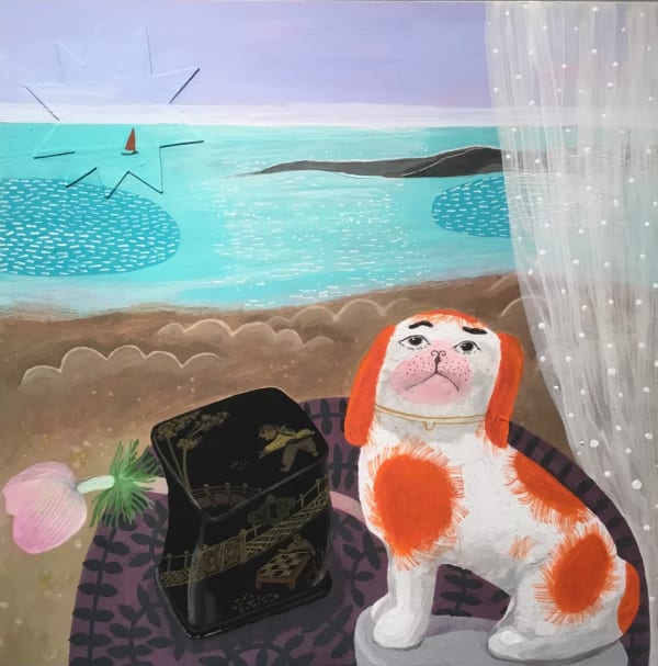 Gertie Young RWS, China Dog with Tea Caddy